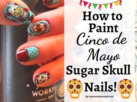 How to Paint Cinco De Mayo Sugar Skull Nails!