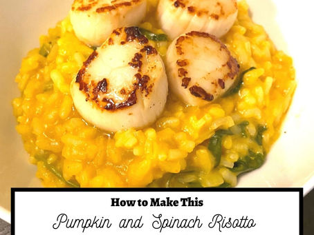 How to Make This Pumpkin and Spinach Risotto with Seared Scallops