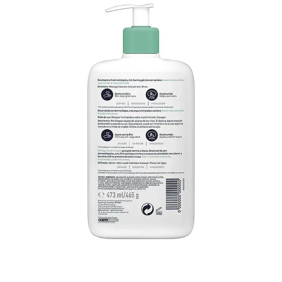 Miniatura: Cerave gel limpiador facial piel grasa 453ml