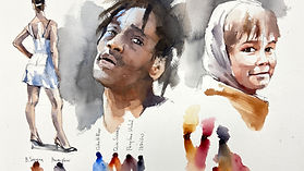 Human Sketching:
Choice of Color and Mix