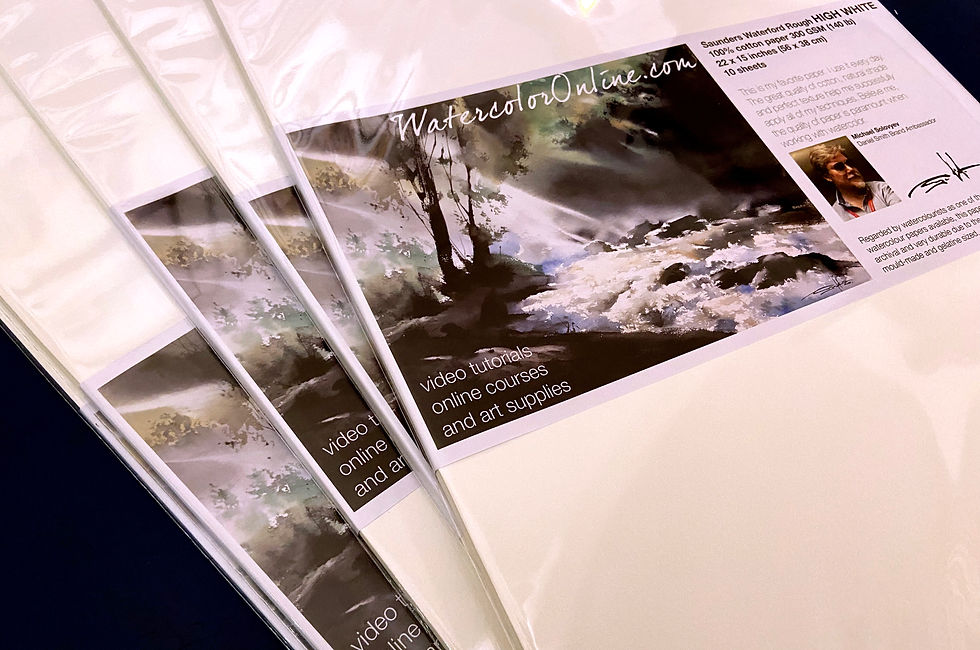 Thumbnail: Saunders Waterford HIGH WHITE Half Sheet Rough Paper, 10 sheets. Watercolor Online