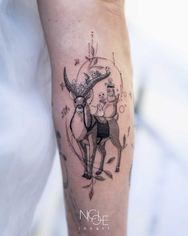 Anime tattoo, ghibli studio tattoo, best tattoo artist, best body art artist, vegan ink, custom tattoo design, delicate tattoo, love tattoo