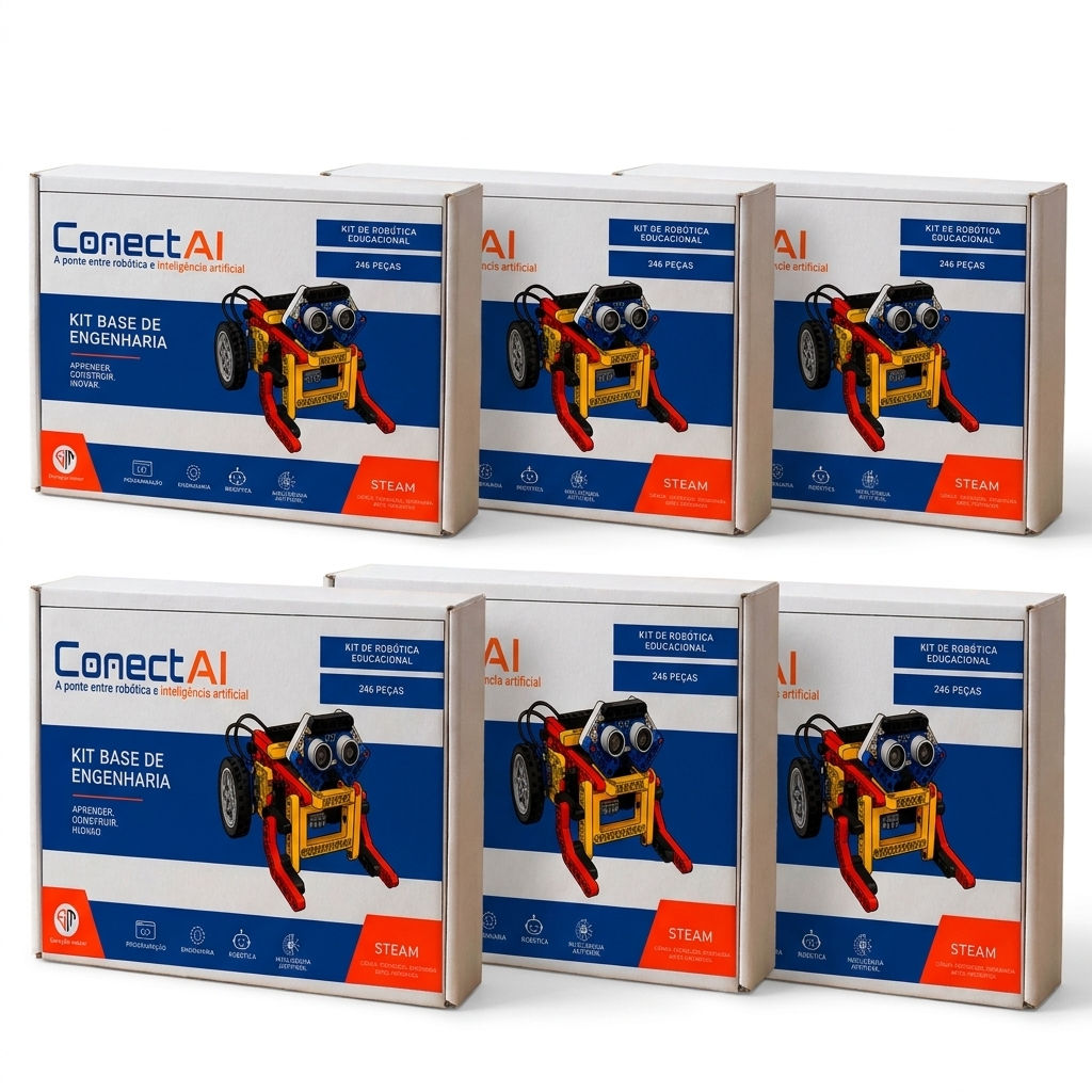 Pacote 6 kits para salas de aula Maker/STEAM -Kit Base de Engenharia