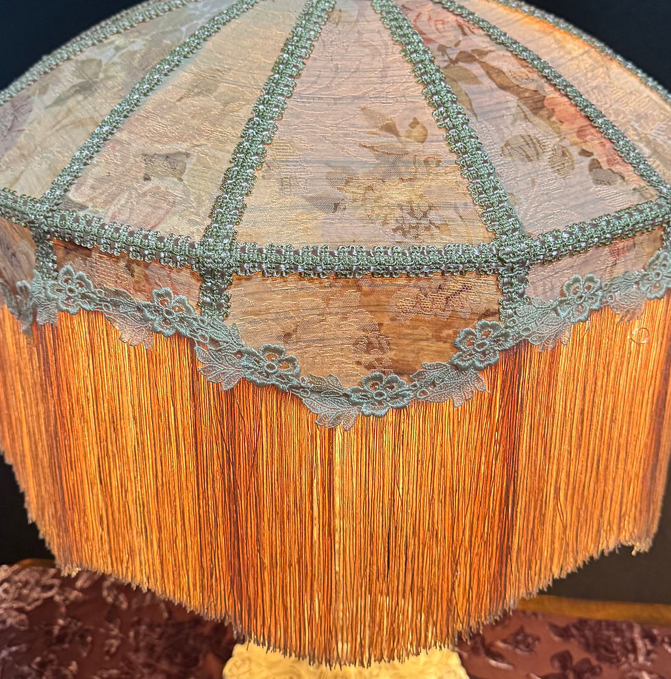 Thumbnail: Victorian Lassie Lampshade and Vintage Table Lamp