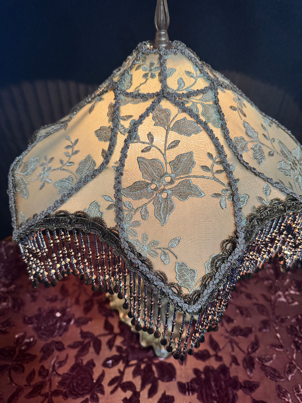 Thumbnail: Victorian Lampshade and Lamp / Sandab Shade