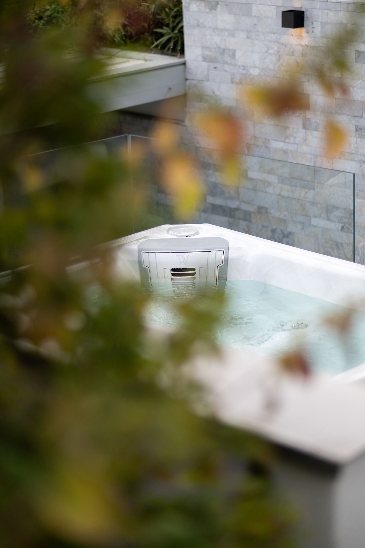 Aromatic herbs are integrated directly into the kitchen environment