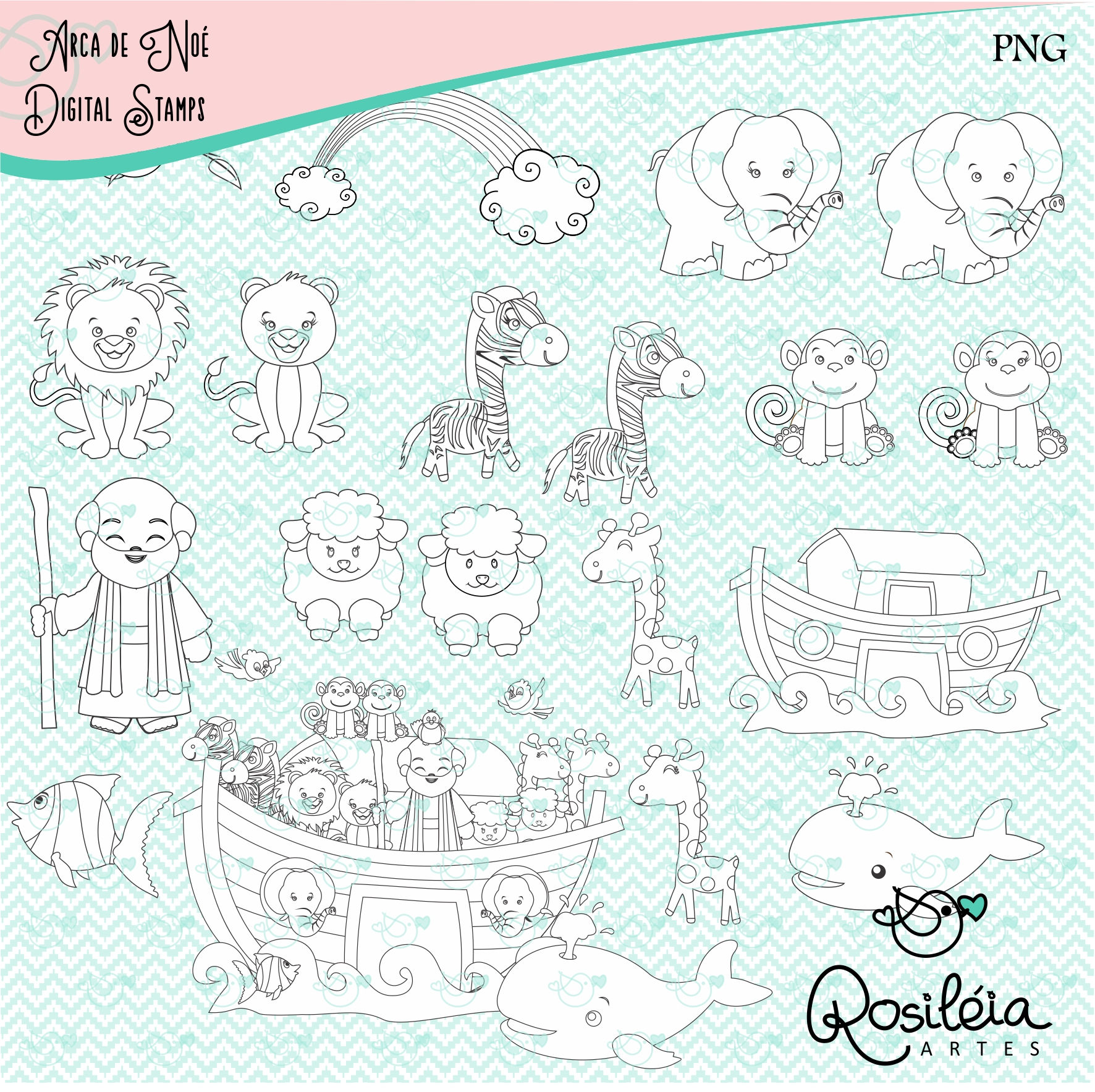 Digital Stamp Arca de Noé