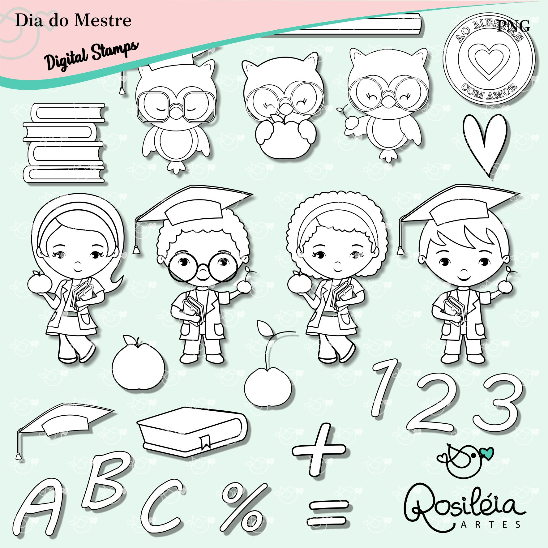 Digital Stamp Dia dos Professores Dia do Mestre