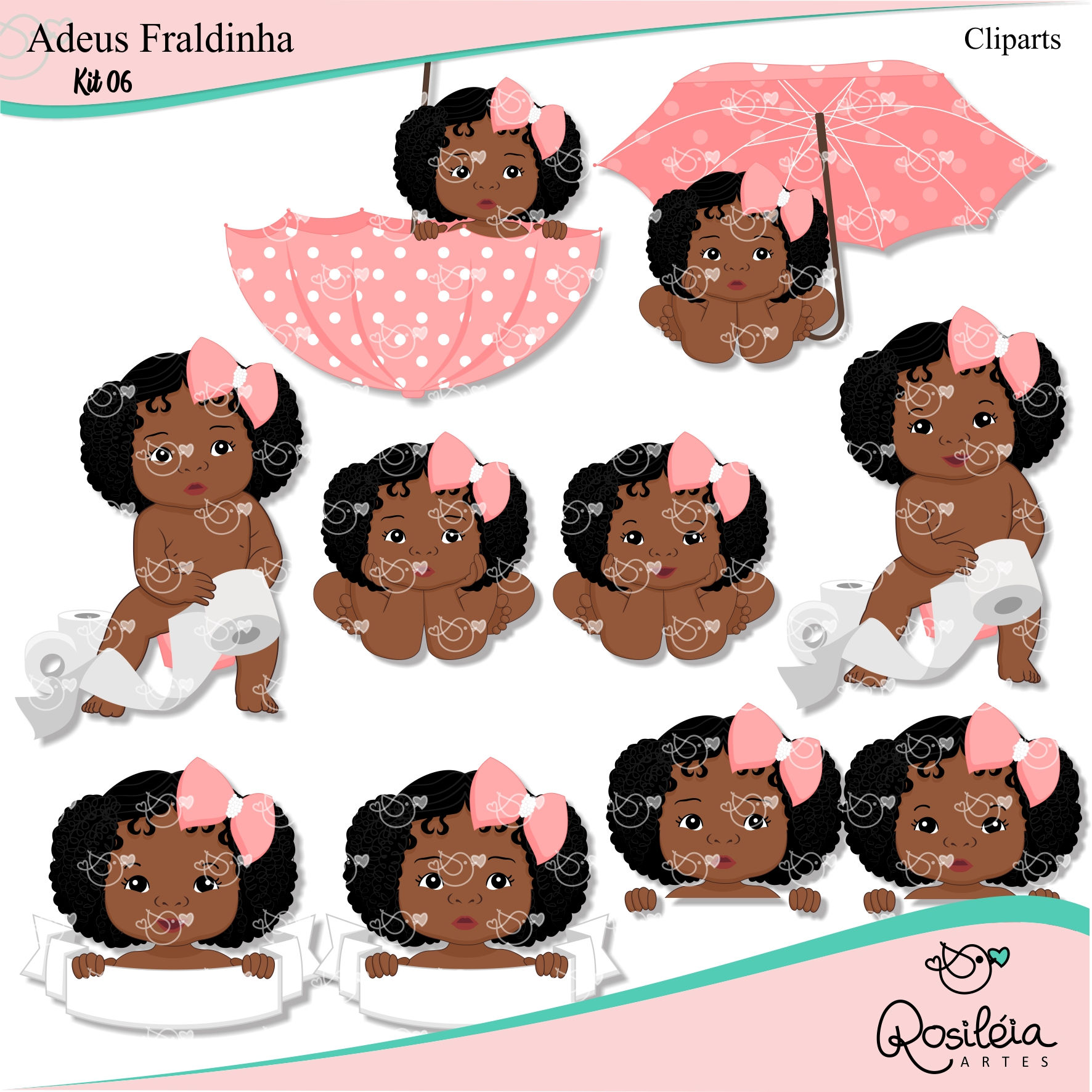 Kit Digital Adeus Fraldinha Menina 06