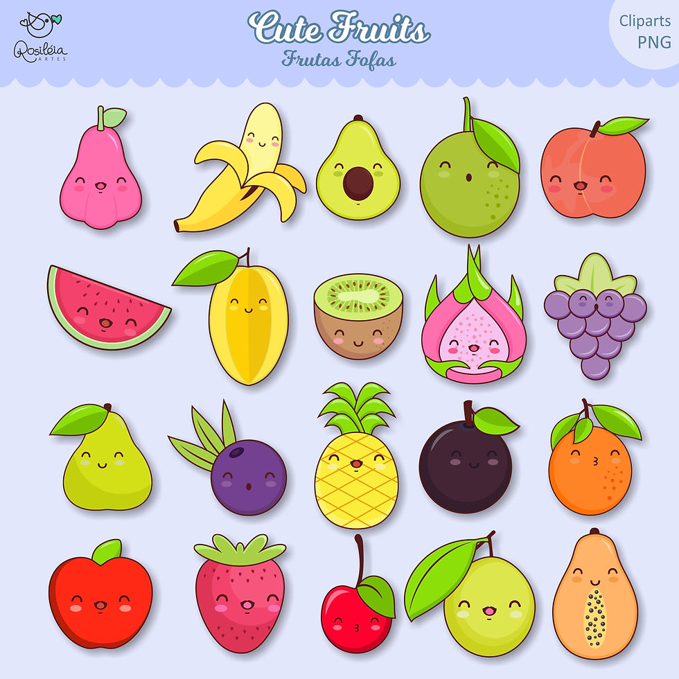 Miniatura: Kit Digital Cute Fruits Frutas Fofas