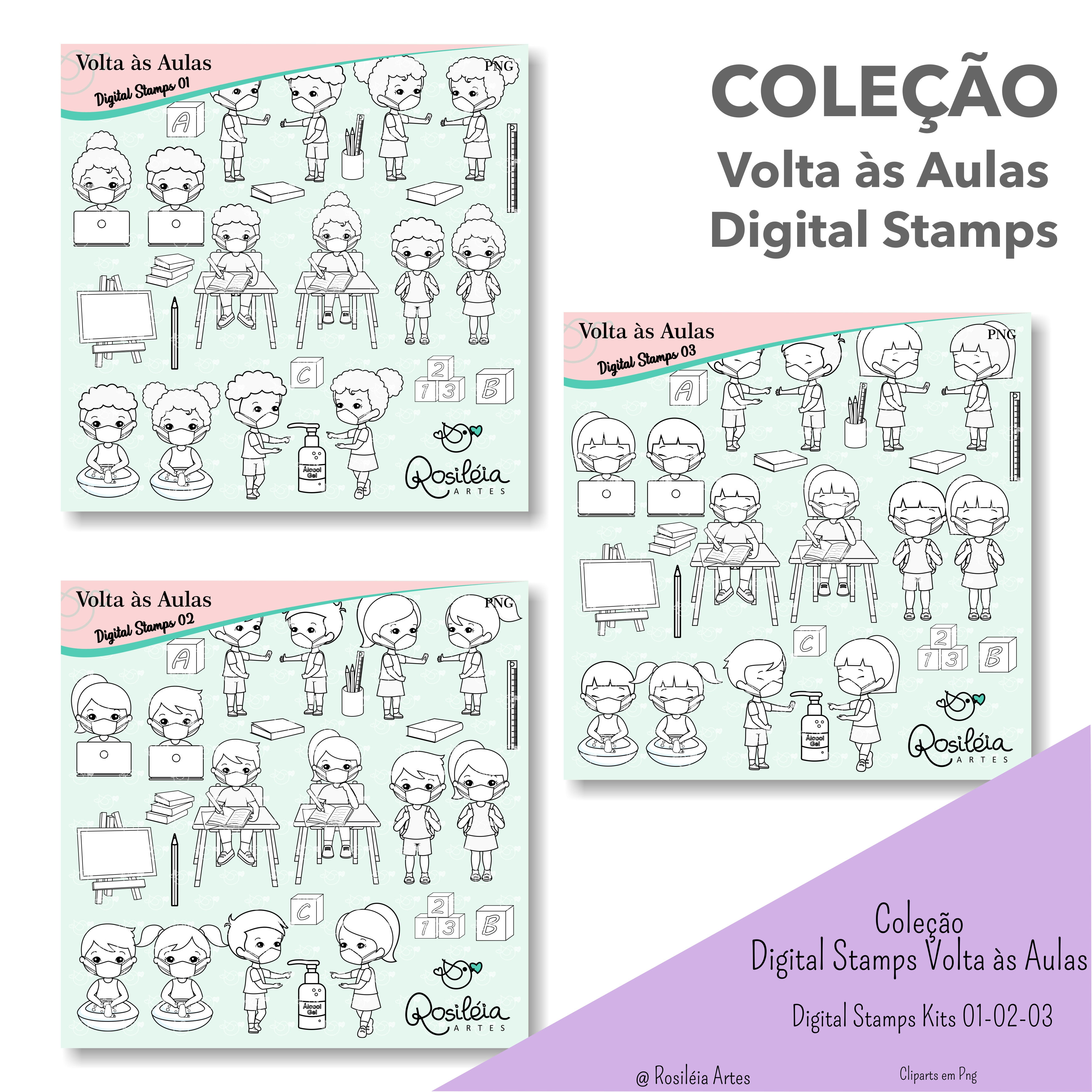 Coleção Digital Stamps Volta às Aulas