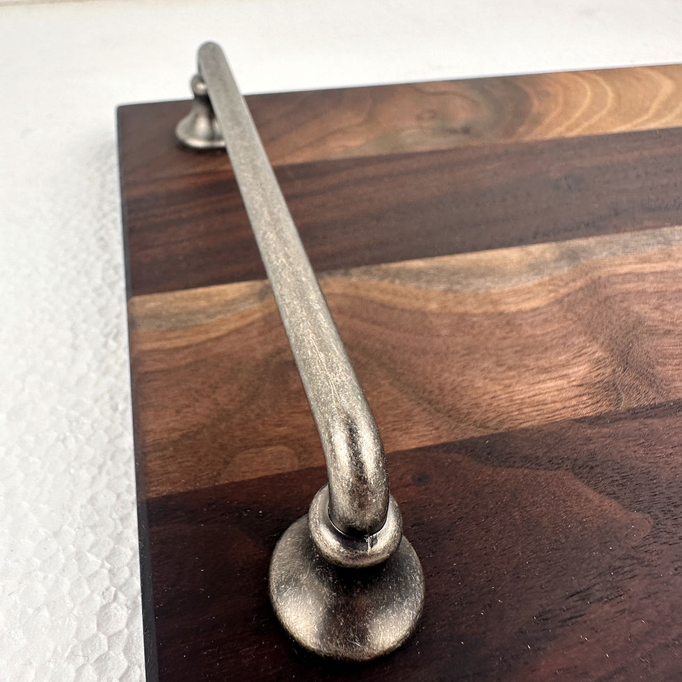 Thumbnail: Small Walnut Tray with Metal Handles & Spring Wood