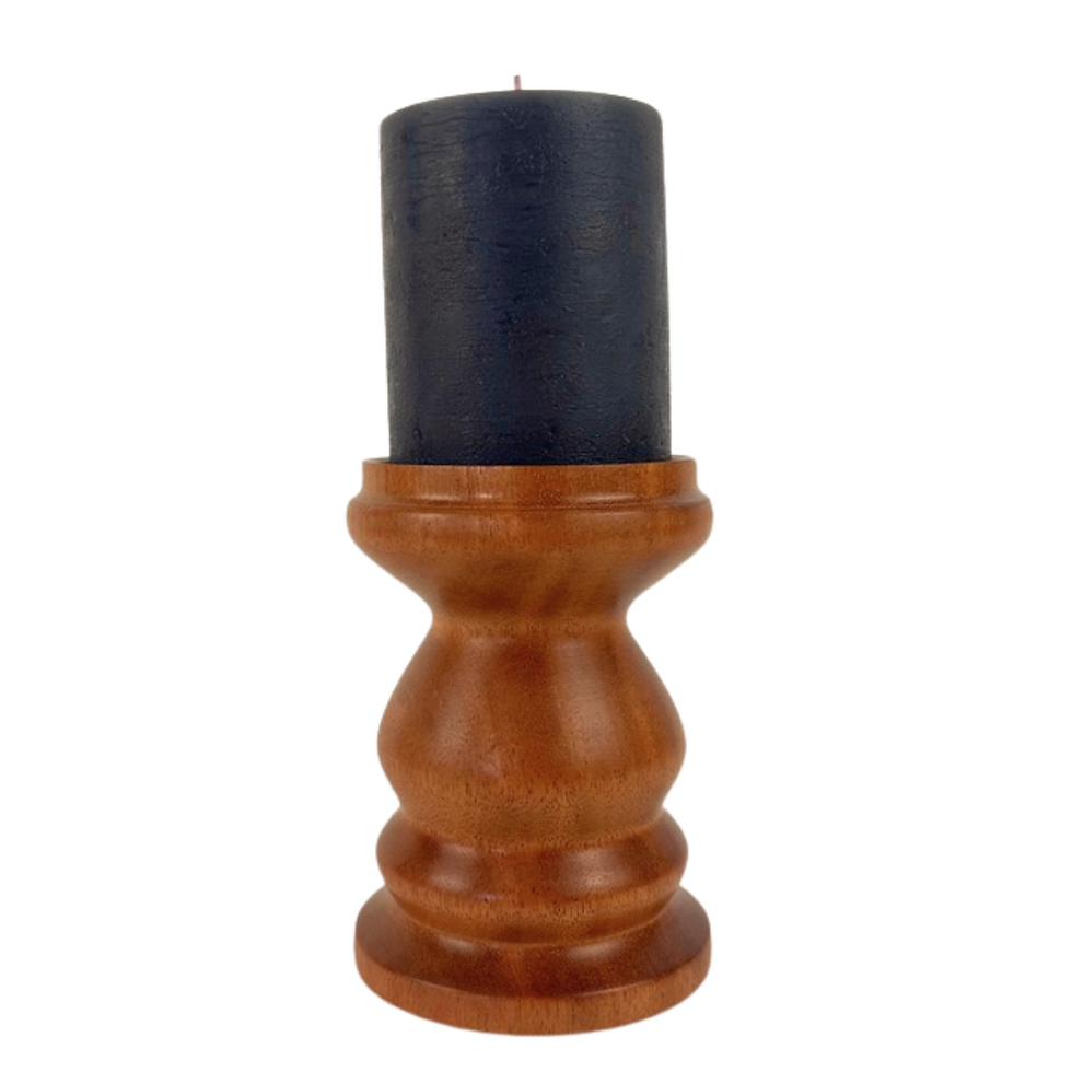 Thumbnail: African Mahogany Pillar Candle Holder