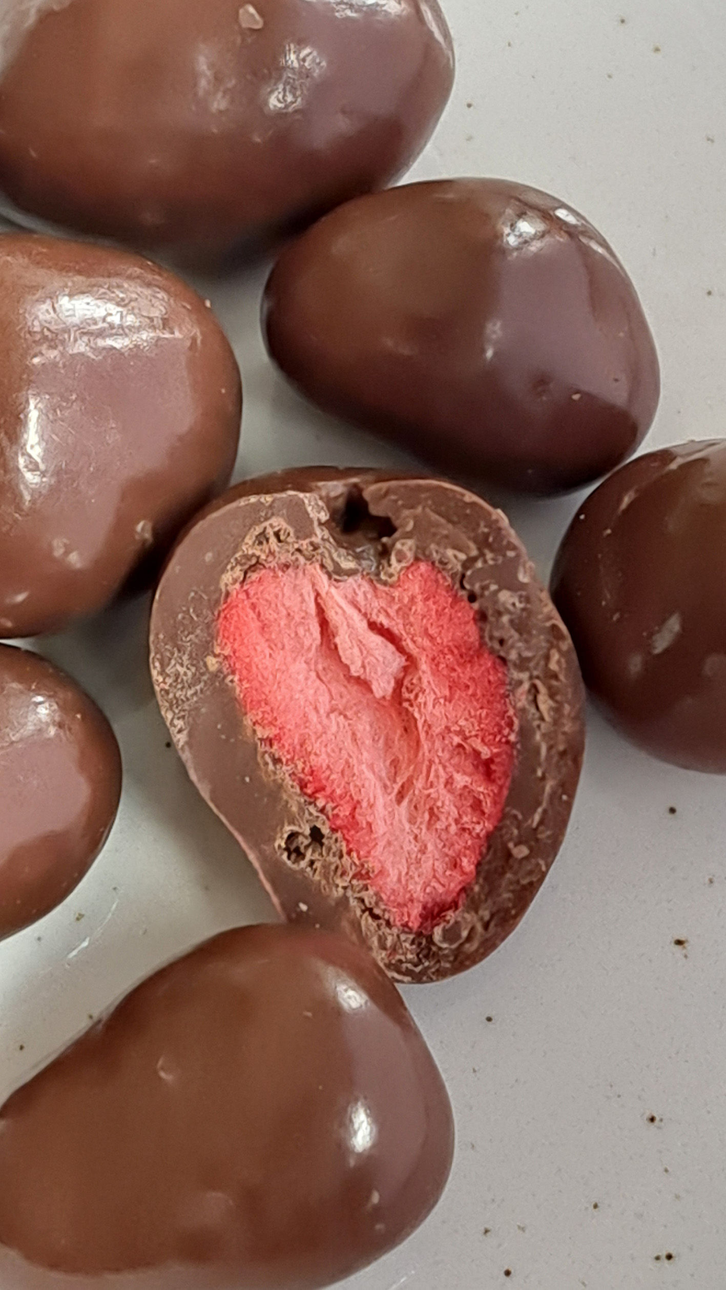 Erdbeeren in Vollmilchschokolade