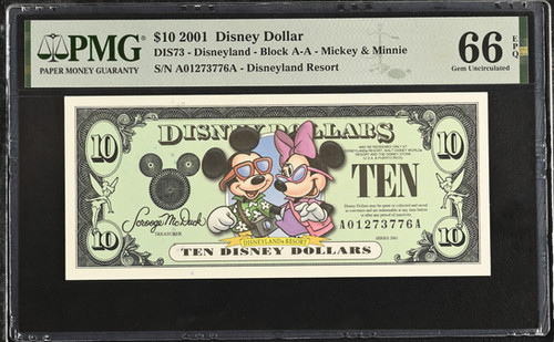 Disney Dollars 10ドル ミッキー ミニー 2001年発行 2001 Disney