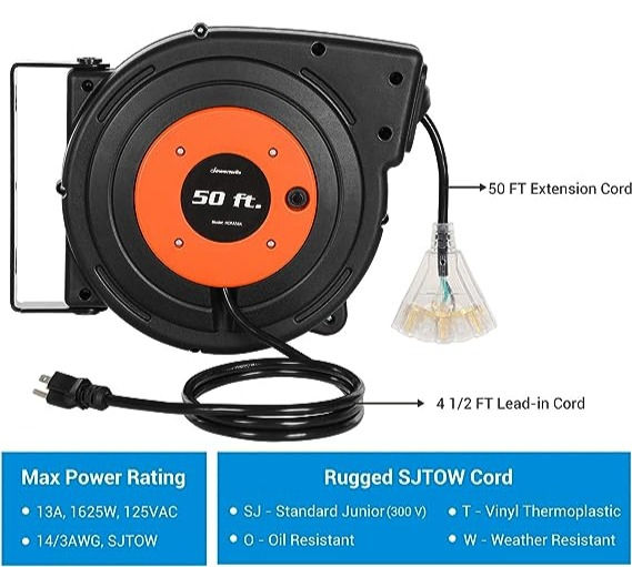 DEWENWILS Best Retractable Extension Cord Reel