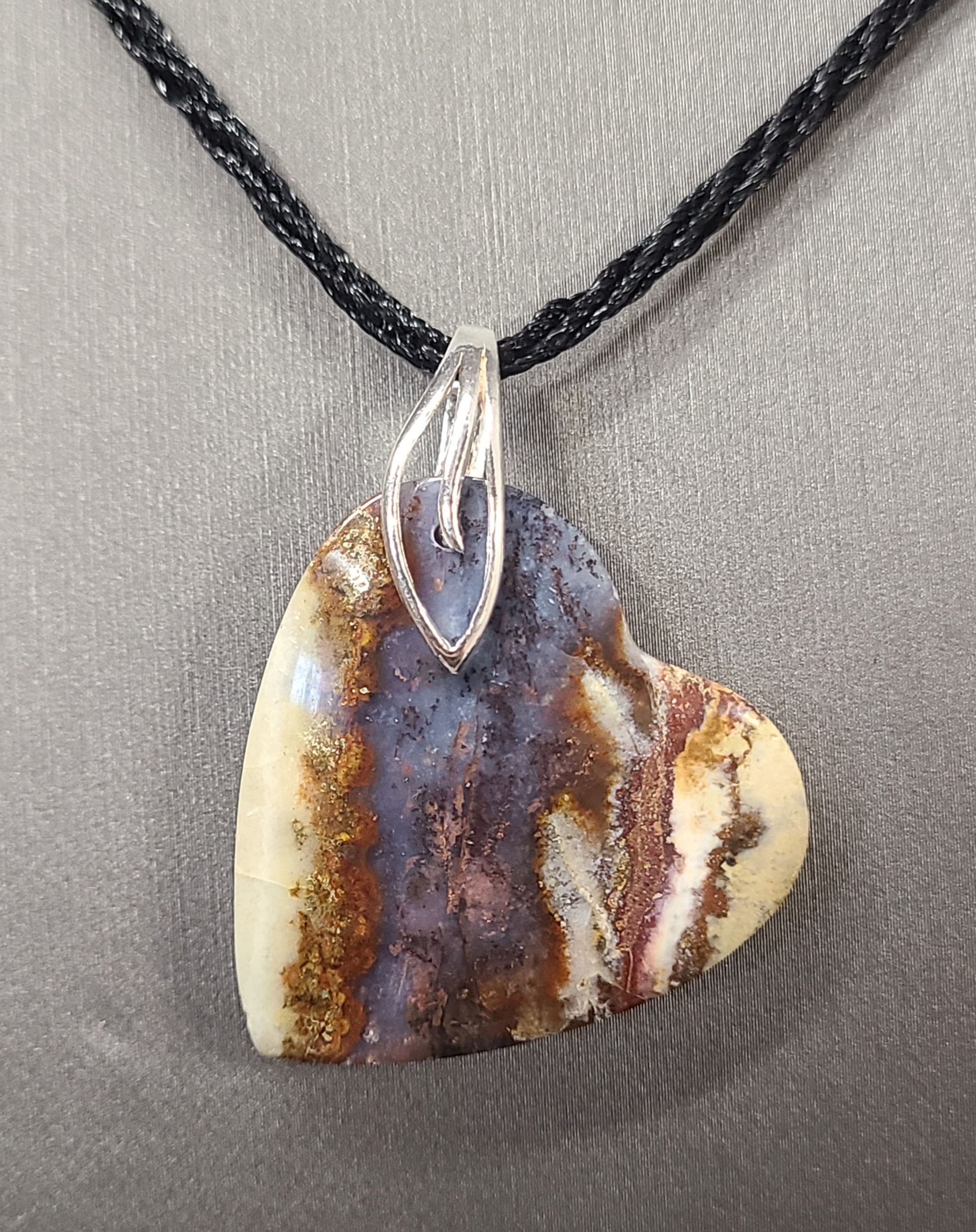 Copper and Opal in Agate Pendant