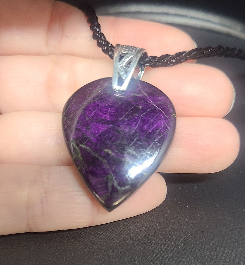 Purpurite & Sterling Silver Pendant