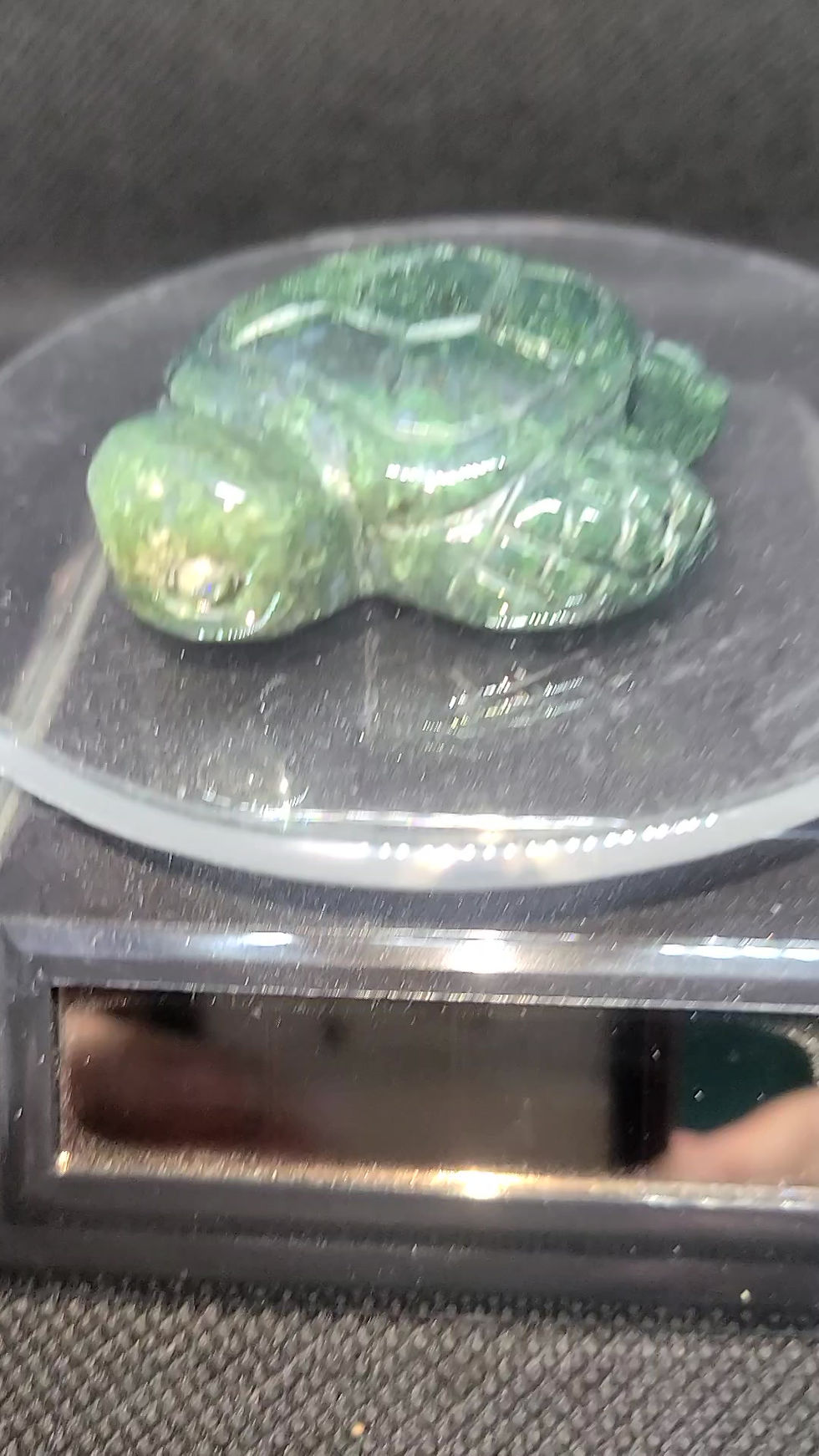 Thumbnail: Moss Agate Turtle Carving