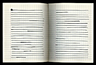 Scratches (.txt) Indian ink on school books_22/17cm