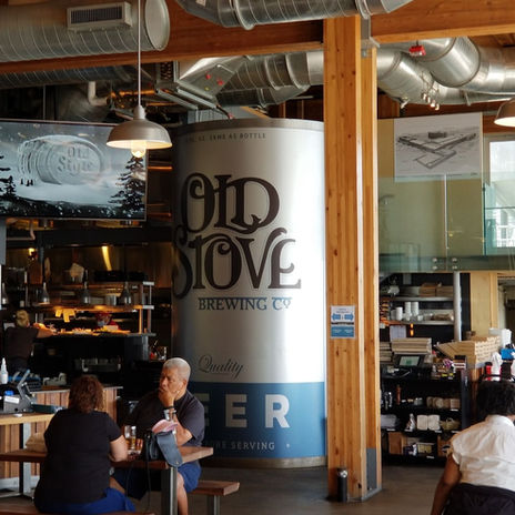 People gathered in the Pike Place dining area.
