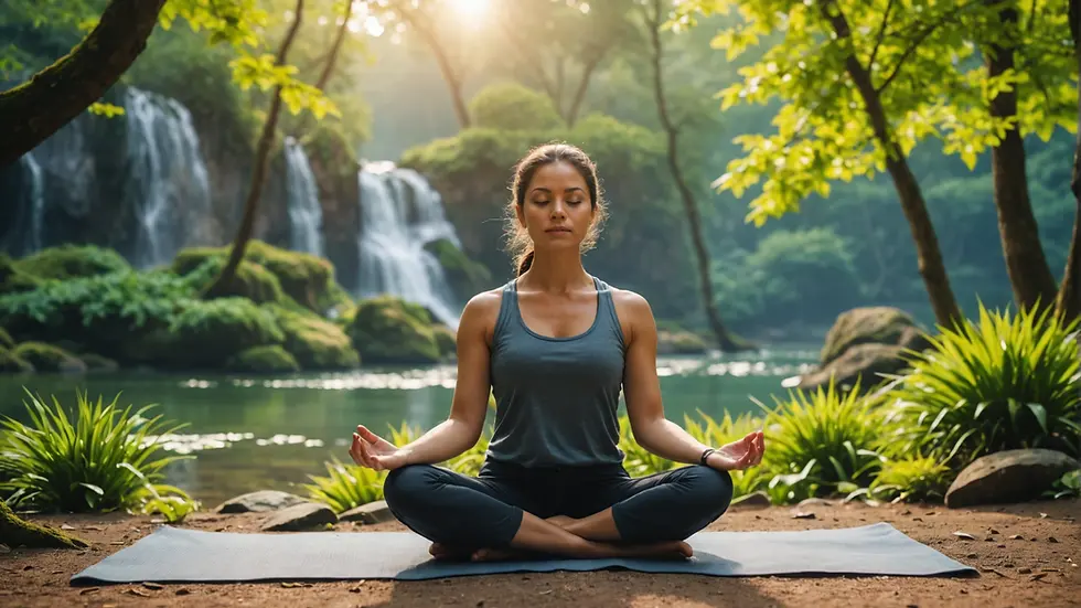 Meditation scene in nature