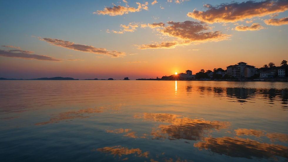 Serene sunset reflecting calm