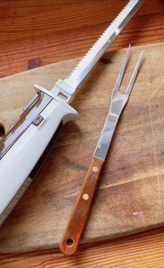 closeup vintage electric knife