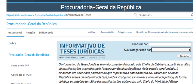 Informativos de teses jurídicas da Procuradoria Geral da República