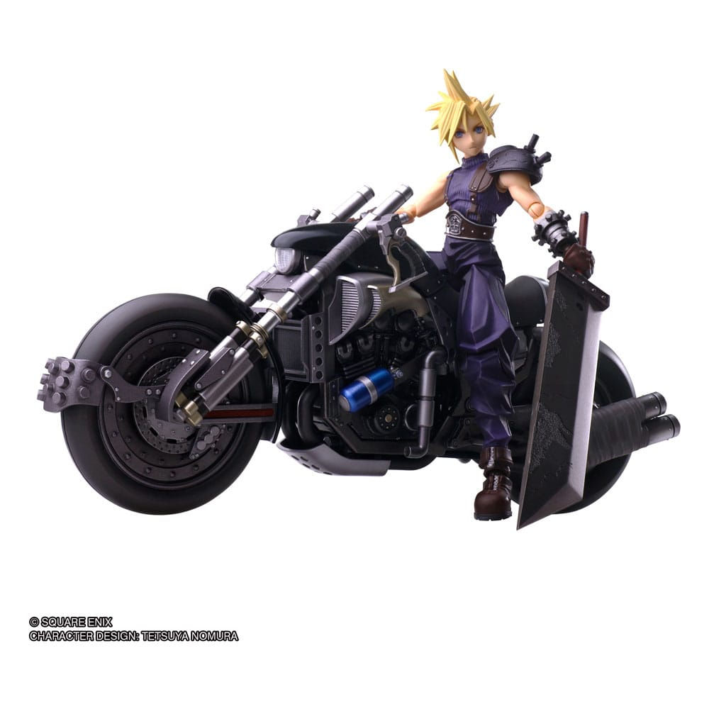 Final Fantasy VII Bring Arts Figure & vehicle Cloud Strife & Hardy-Daytona 15 cm