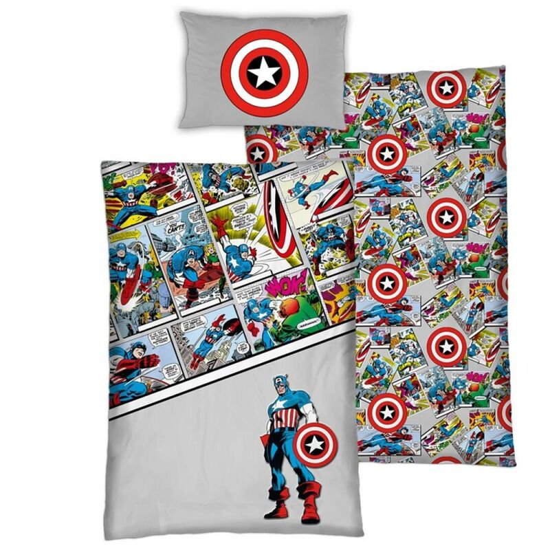 Marvel - Conjunto de Cama Capa de Edredão de Algodão Avengers 90cm 