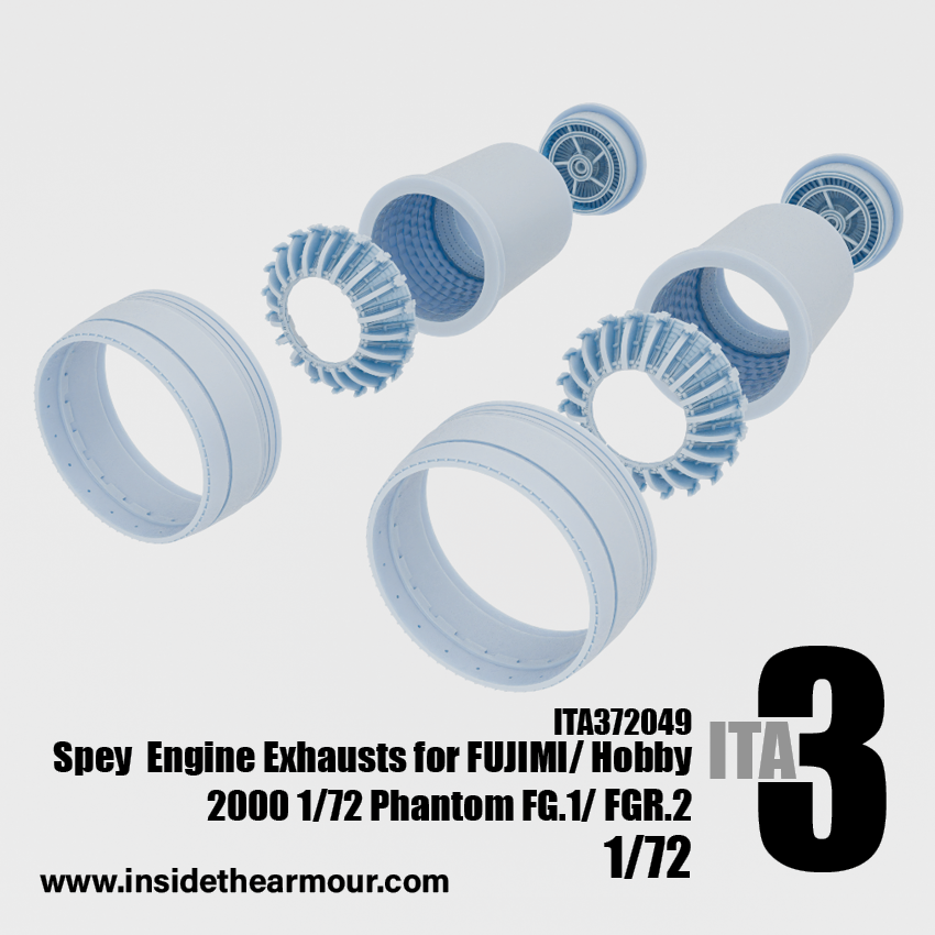 ITA372049 Spey Engine Exhausts for FUJIMI/ Hobby 2000  Phantom FG.1 FGR.2 1/72