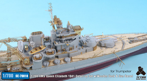 1/700 HMS Queen Elizabeth 1941 Detail-up Set w/Wooden Deck & Gun