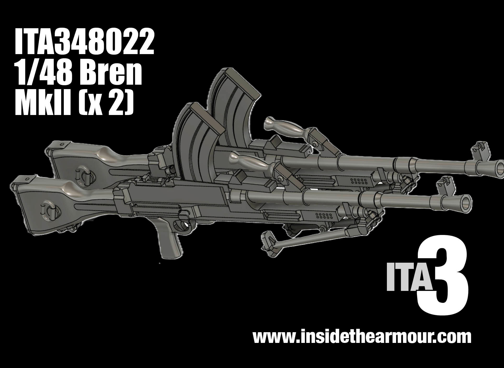 ITA348022 2 x 1/48 Bren Mk,II