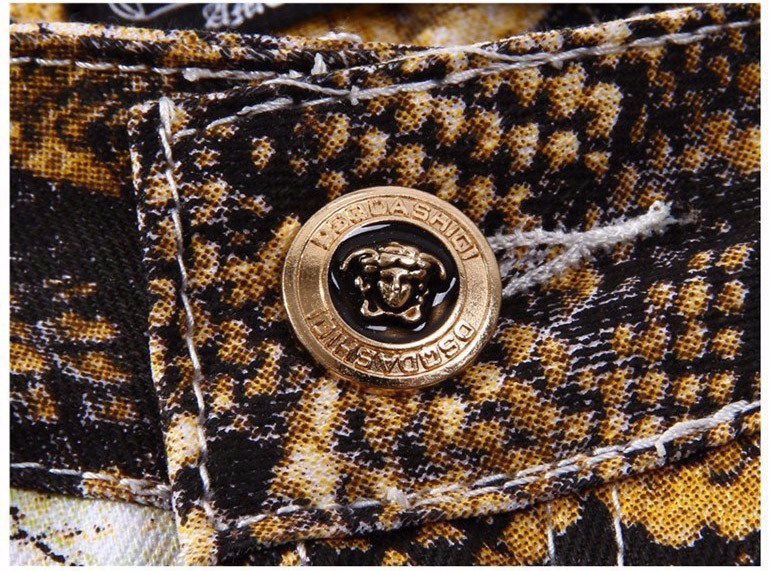 Thumbnail: Men's Python Snakeskin Print Skinny Denim Jeans