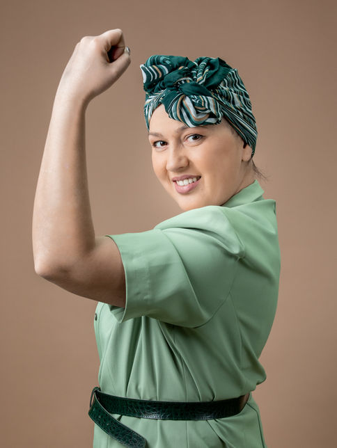 portrait of woman breast cancer patient - posing