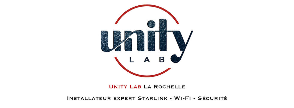 Bannière Unity Lab La Rochelle installateur expert Starlink Wifi et sécurité