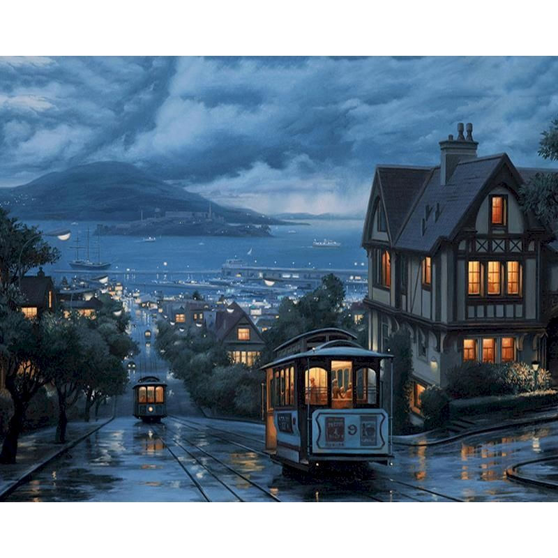 Thumbnail: Painting By Numbers On Canvas With Frame Diy Kit For Adults Scenery Drawing Acry
