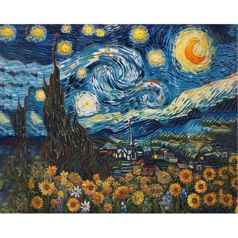 Thumbnail: GATYZTORY DIY Painting By Numbers Van Gogh Starry Sky Picture By Numbers Landsca