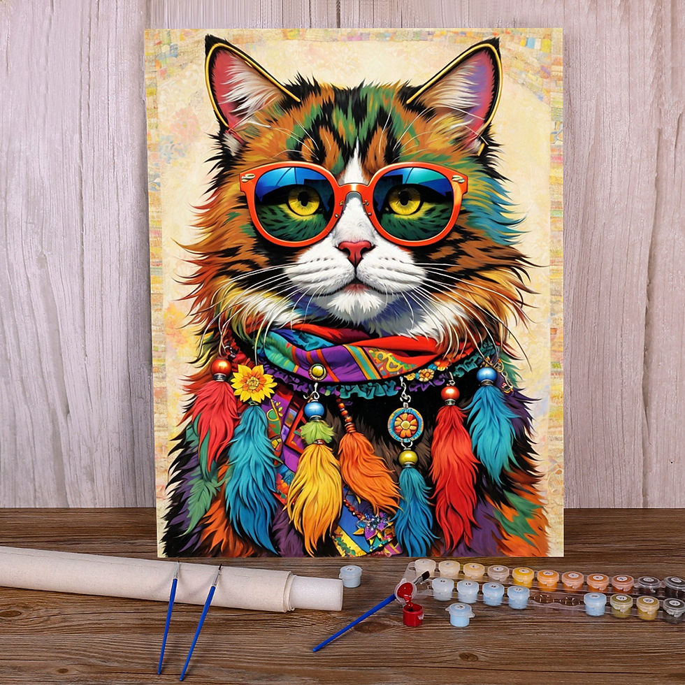 Thumbnail: Animal Pet Cat Painting By Number Acrylic Paint Craft Kit For Adults Home Decor 