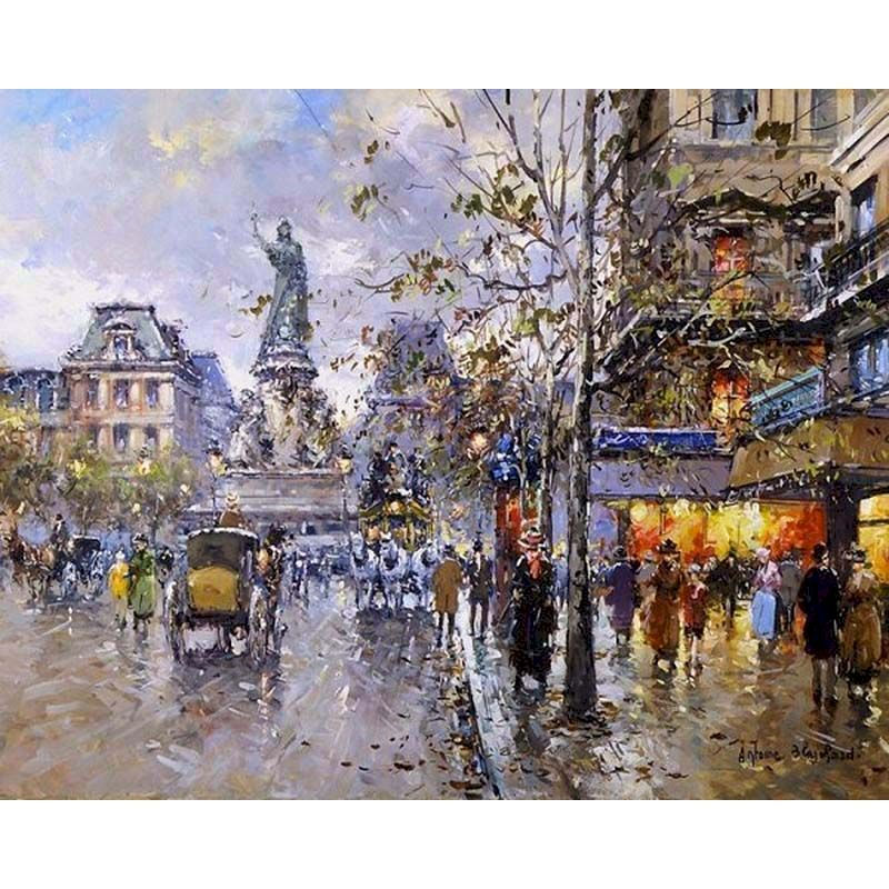Thumbnail: Painting By Numbers On Canvas With Frame Diy Kit For Adults Scenery Drawing Acry