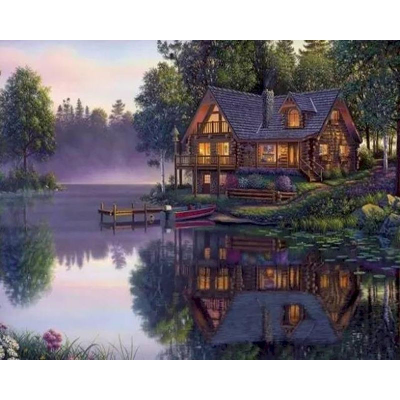 Thumbnail: Painting By Numbers On Canvas With Frame Diy Kit For Adults Scenery Drawing Acry