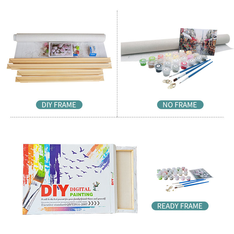 Thumbnail: Painting By Numbers On Canvas With Frame Diy Kit For Adults Scenery Drawing Acry