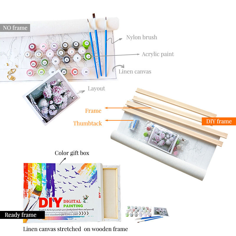 Thumbnail: SDOYUNO 60x75cm Paint By Numbers For Adult Flower And Animals DIY Oil Painting B