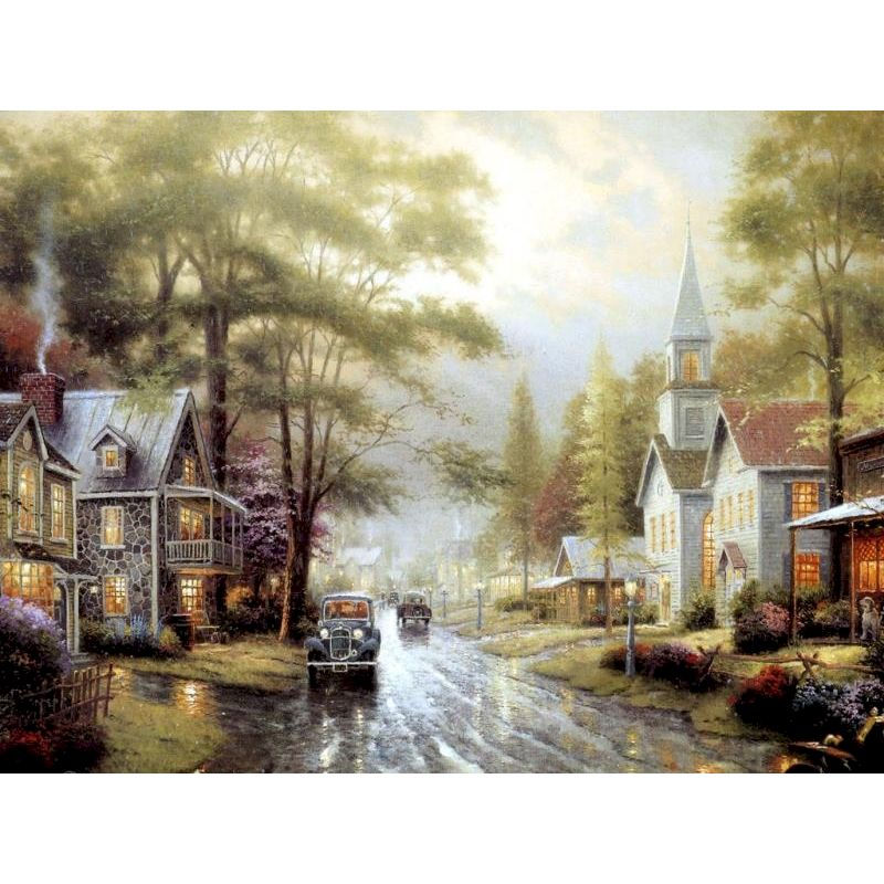 Thumbnail: Painting By Numbers On Canvas With Frame Diy Kit For Adults Scenery Drawing Acry