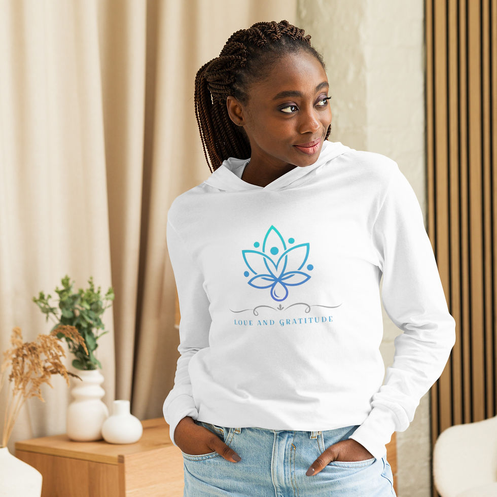 Thumbnail: Hooded long-sleeve tee Love And Gratitude