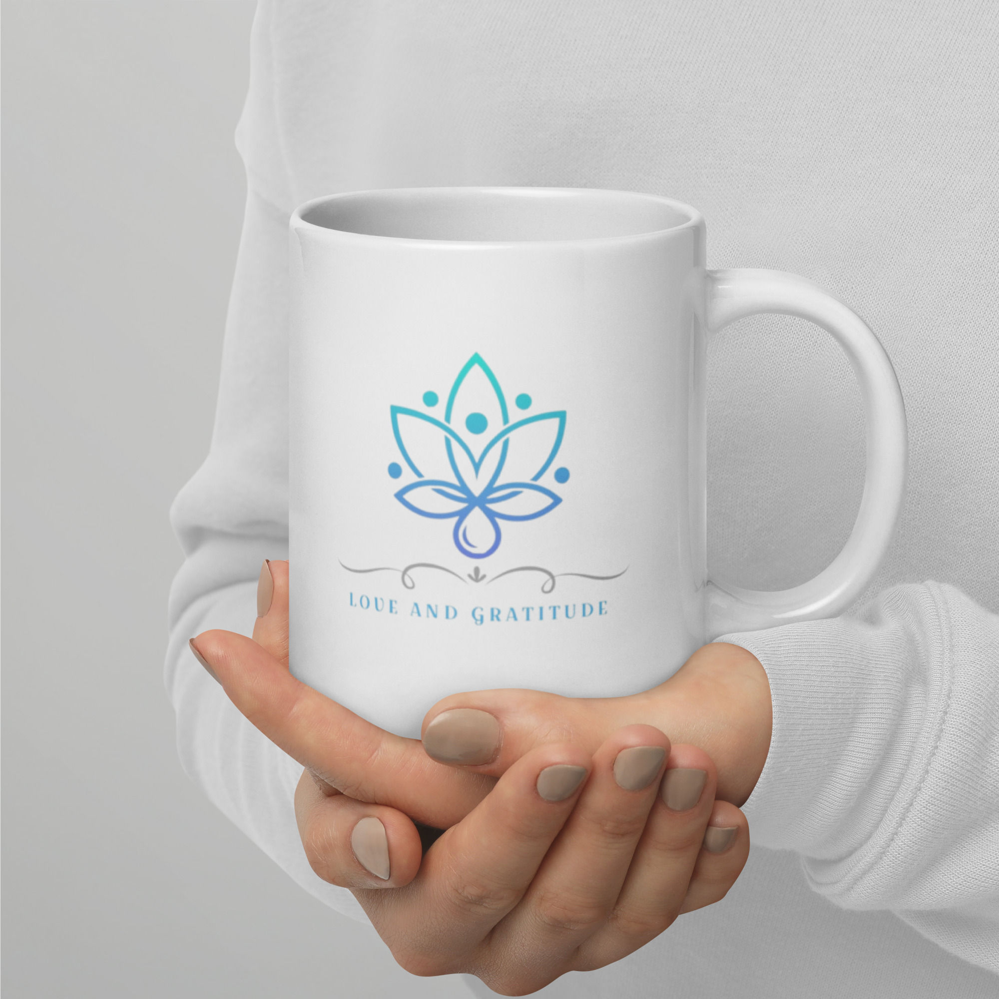 White mug Love And Gratitude