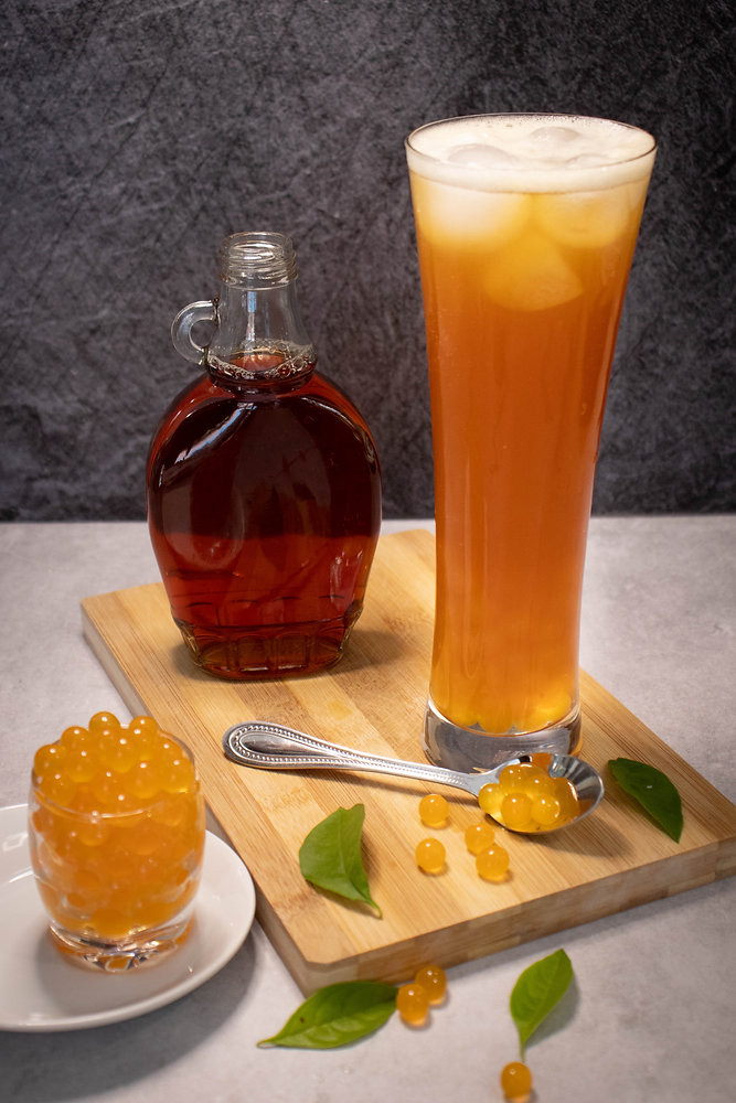 Pineapple Green Tea with Passionfruit Bursting Boba