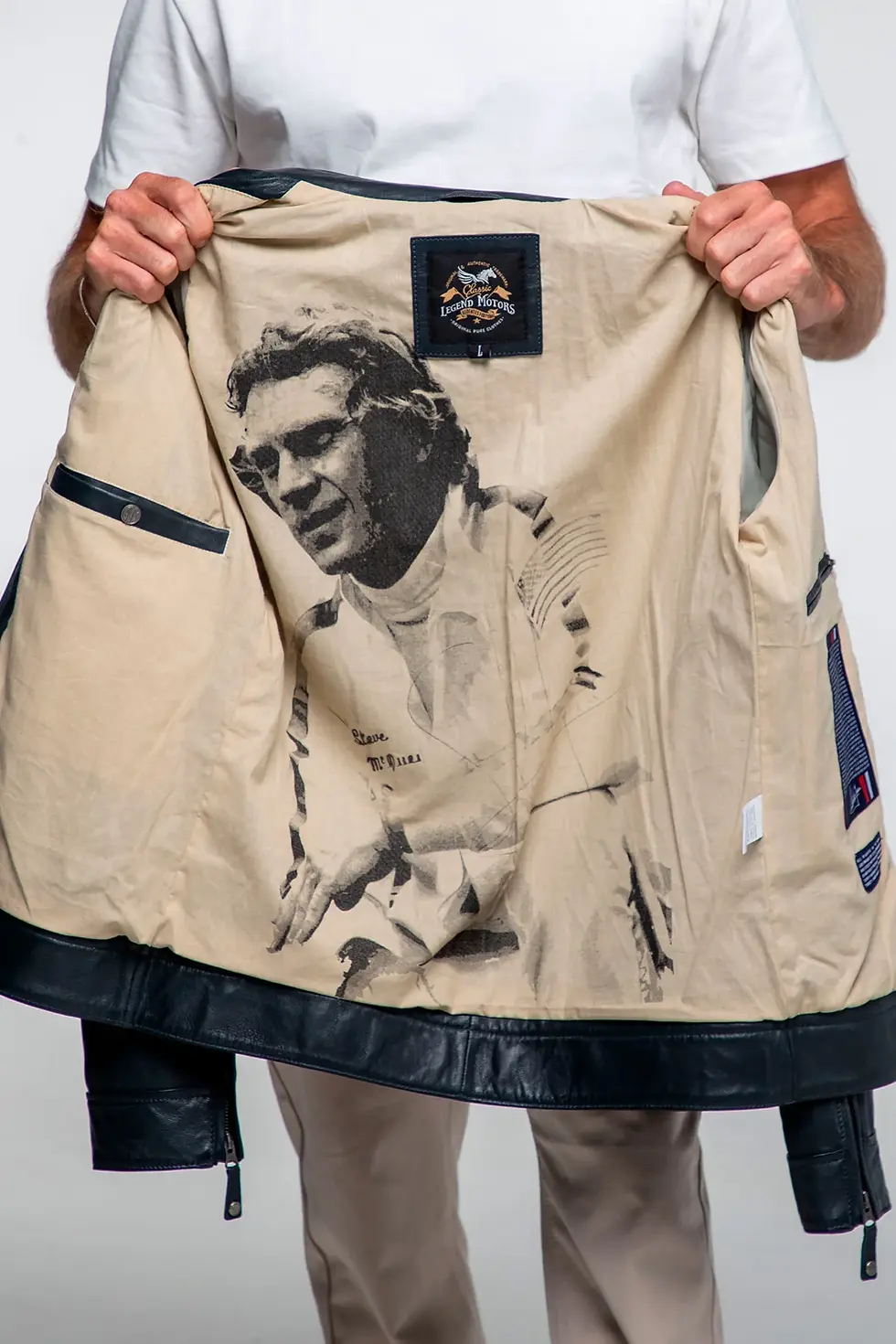 Miniature : Veste en Cuir Steve McQueen Classic Legend Motors - Austin - Navy