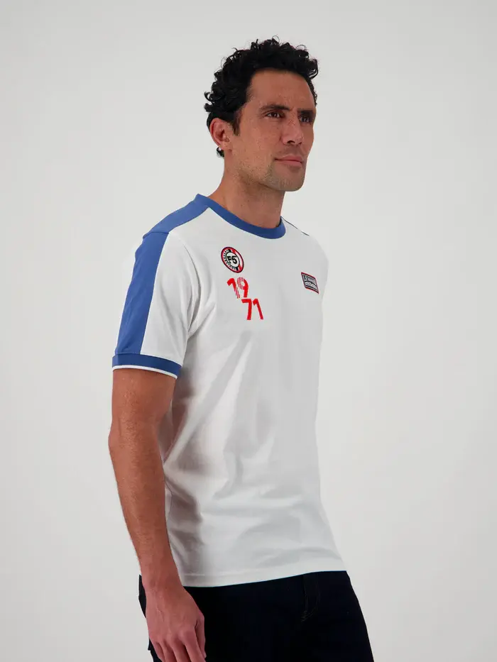 Miniature : Tee Shirt Le Mans Steve McQueen - Color Block Retro - Off White